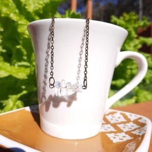 Clear Quartz Irregular Stone Bar Necklace